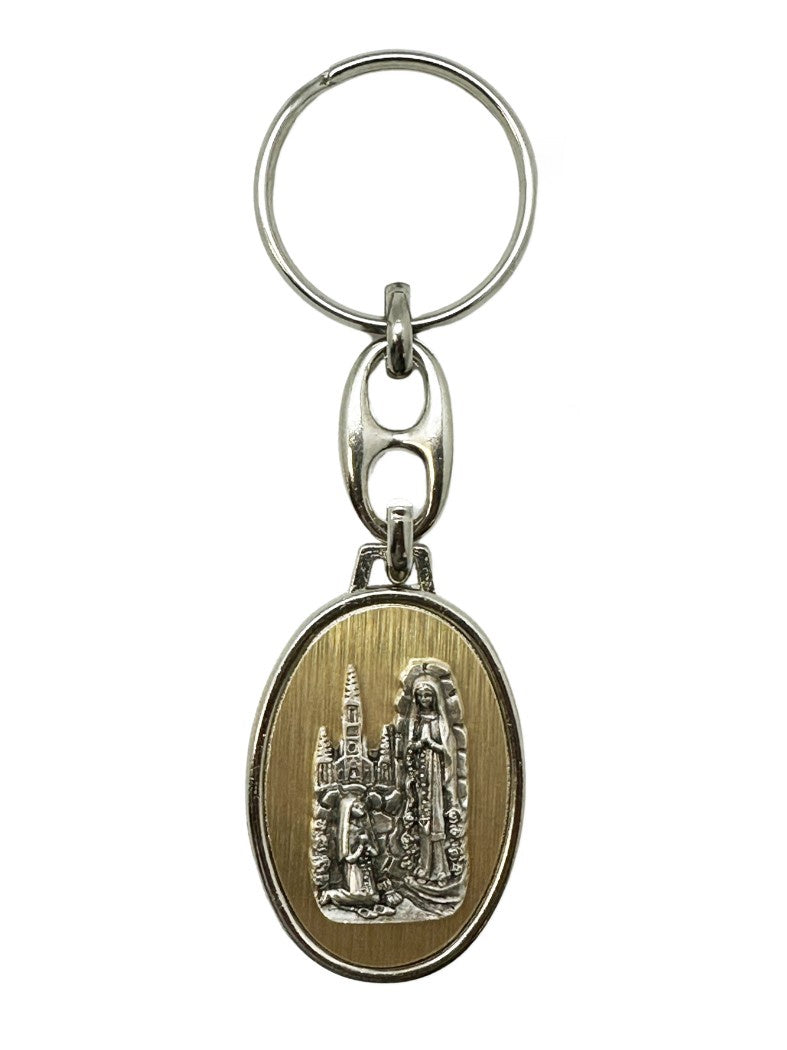 Keyring: Our Lady of Lourdes oval