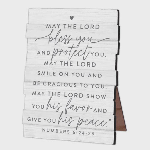 Plaque: Blessing desktop stacked wood