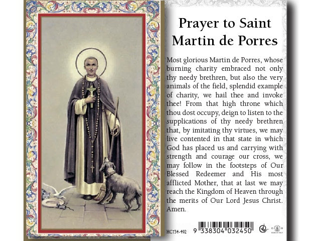 Holy Card: Prayer to St Martin de Porres