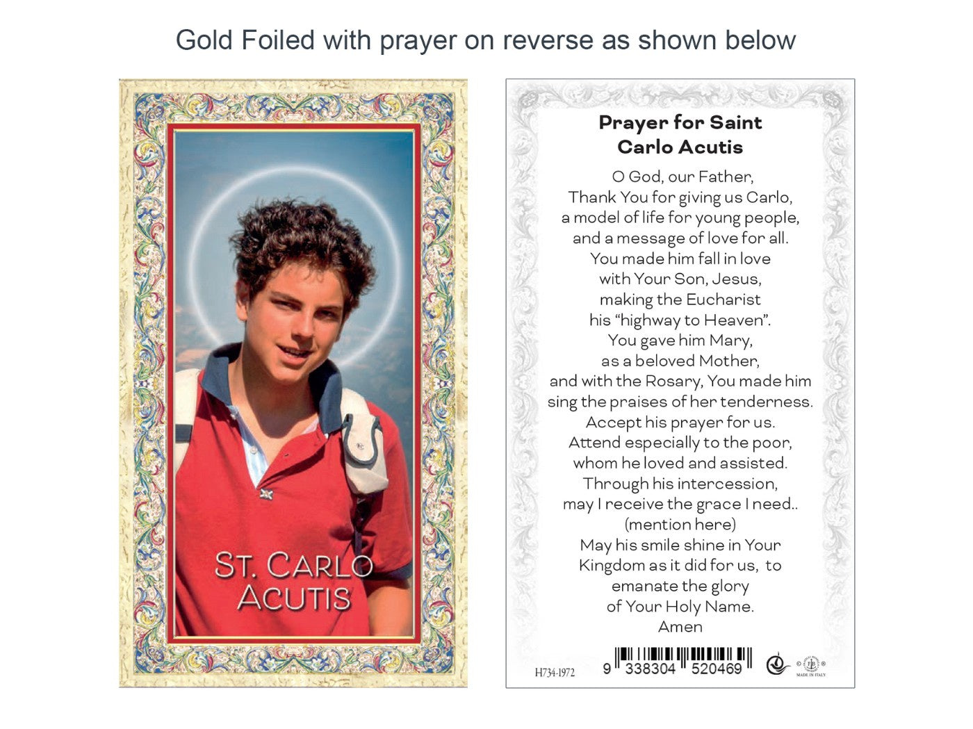Holy Card: Prayer for St Carlo Acutis