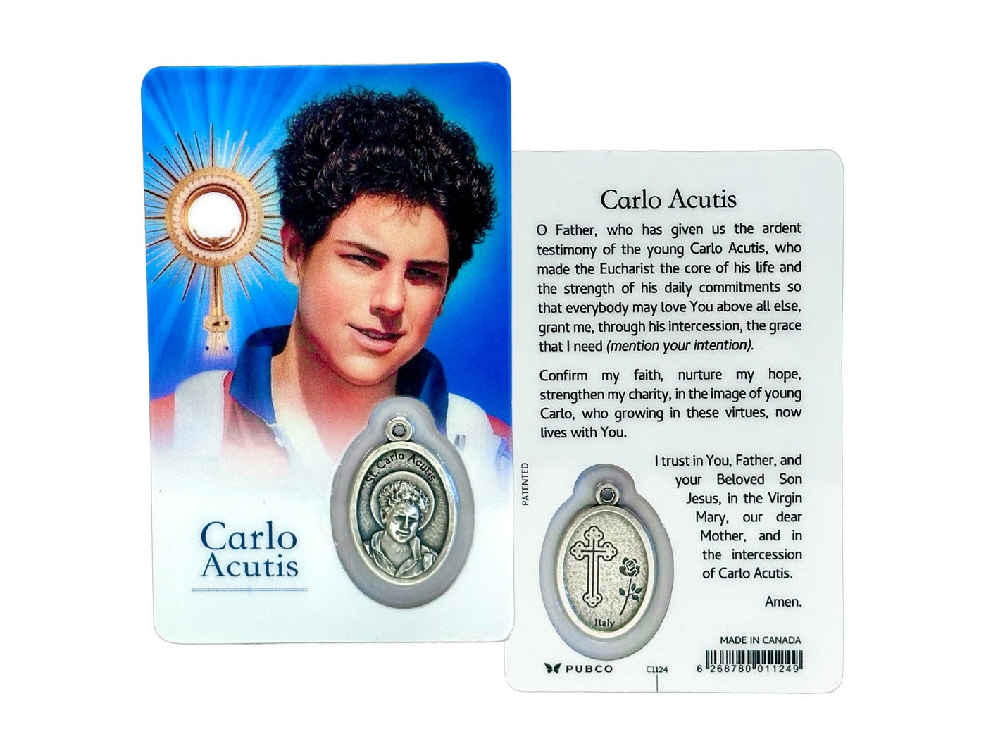 Laminated Card & Medal: St Carlo Acutis