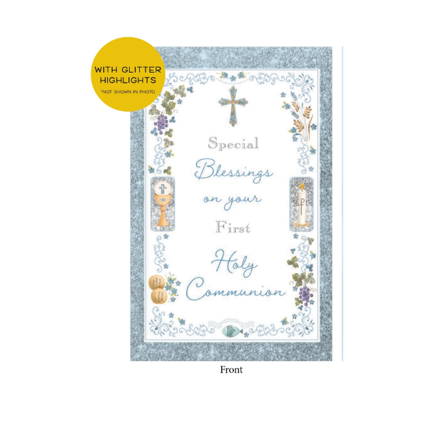 Card: First Holy Communion Blue Special Blessings