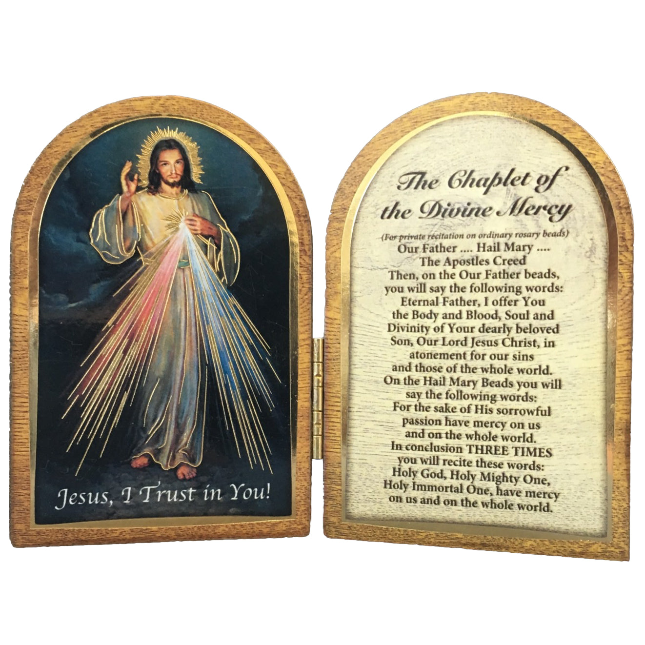 Plaque: Divine Mercy Diptych with Chaplet