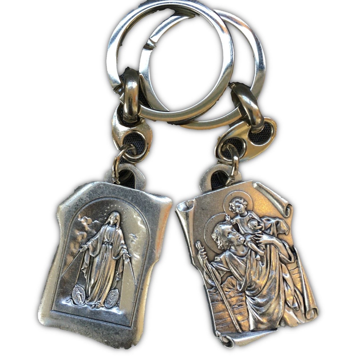 Keyring: St Christopher/Miraculous