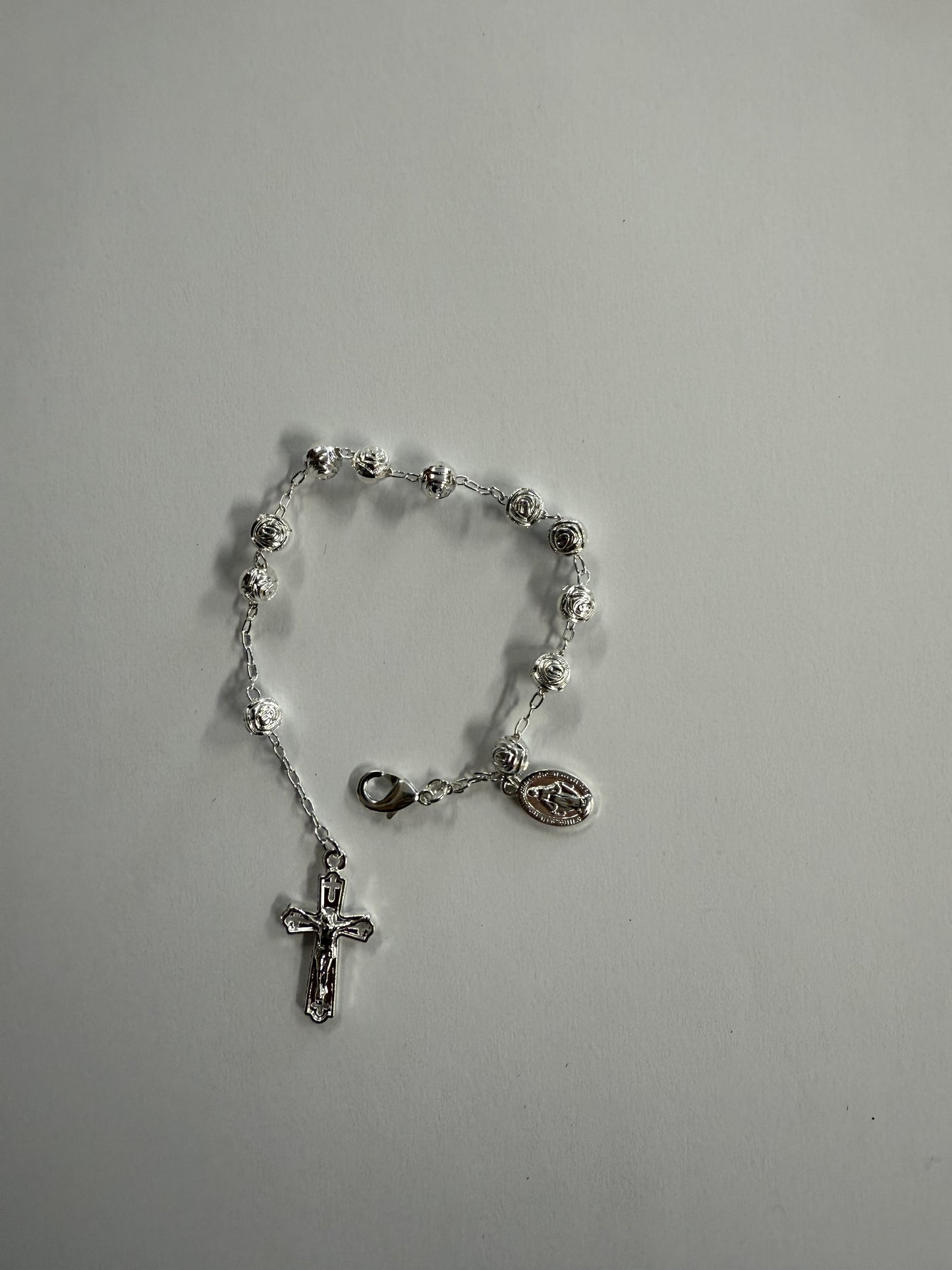Bracelet: Rosary Ball Bracelet silver plated