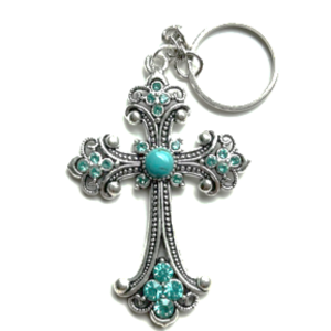 Keyring: Turquoise Cross