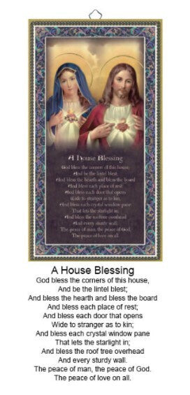 Plaque: House Blessing wood with gold trim