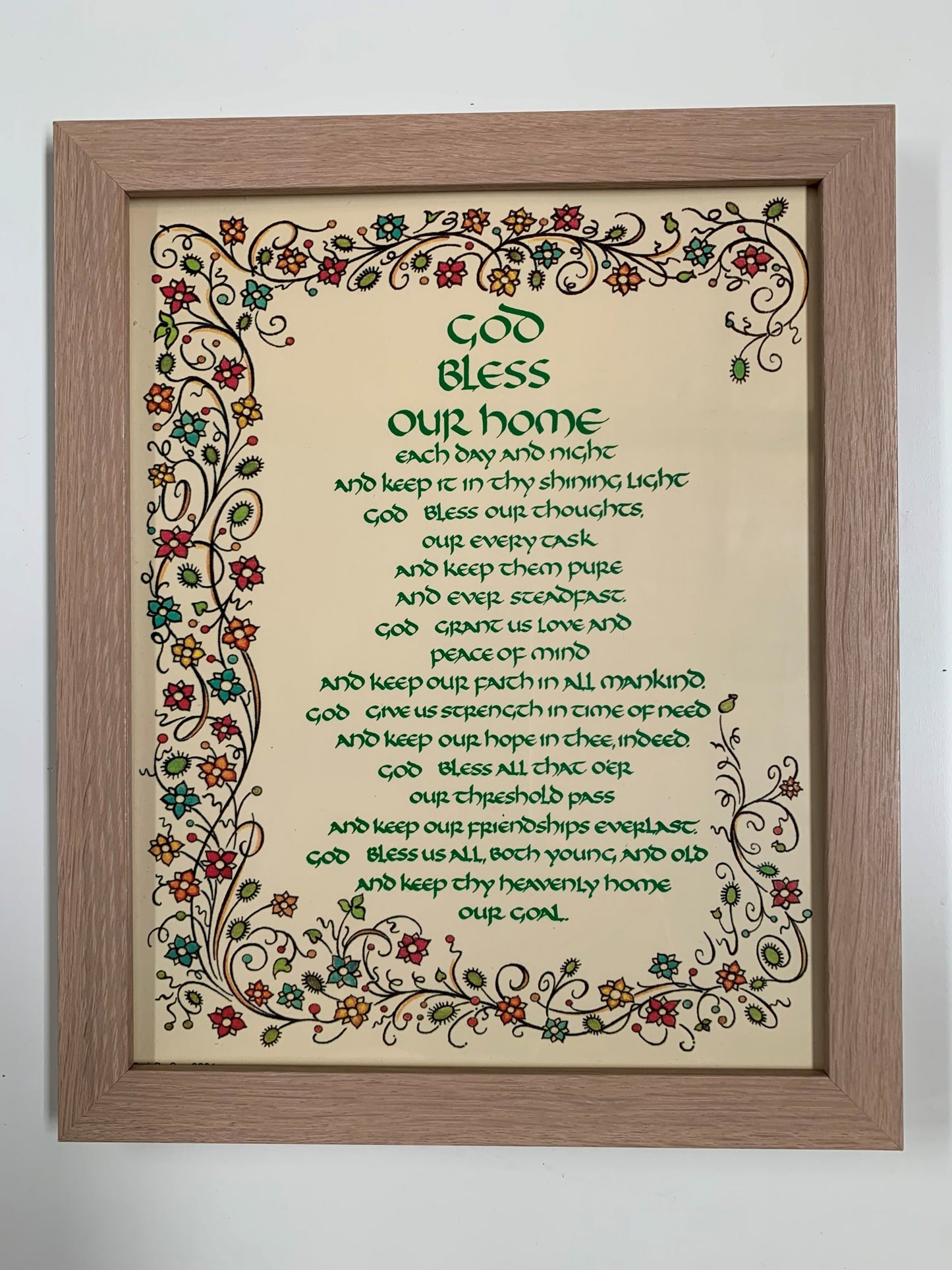 Framed Print: God Bless Our Home 10x8