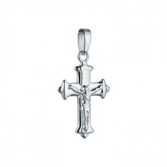 Pendant: S/S Crucifix w/club ends, polished 25mm