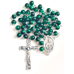 Rosary: Green Mottled