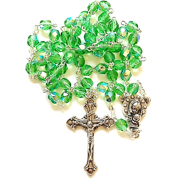 Rosary: Crystal glass bead 6mm