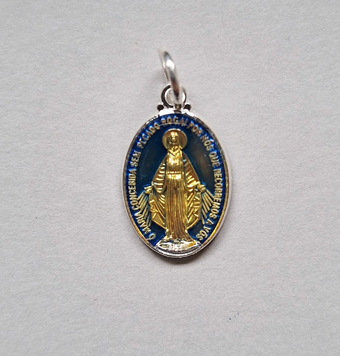 Medal: Miraculous blue enamel with gold 1.8cm