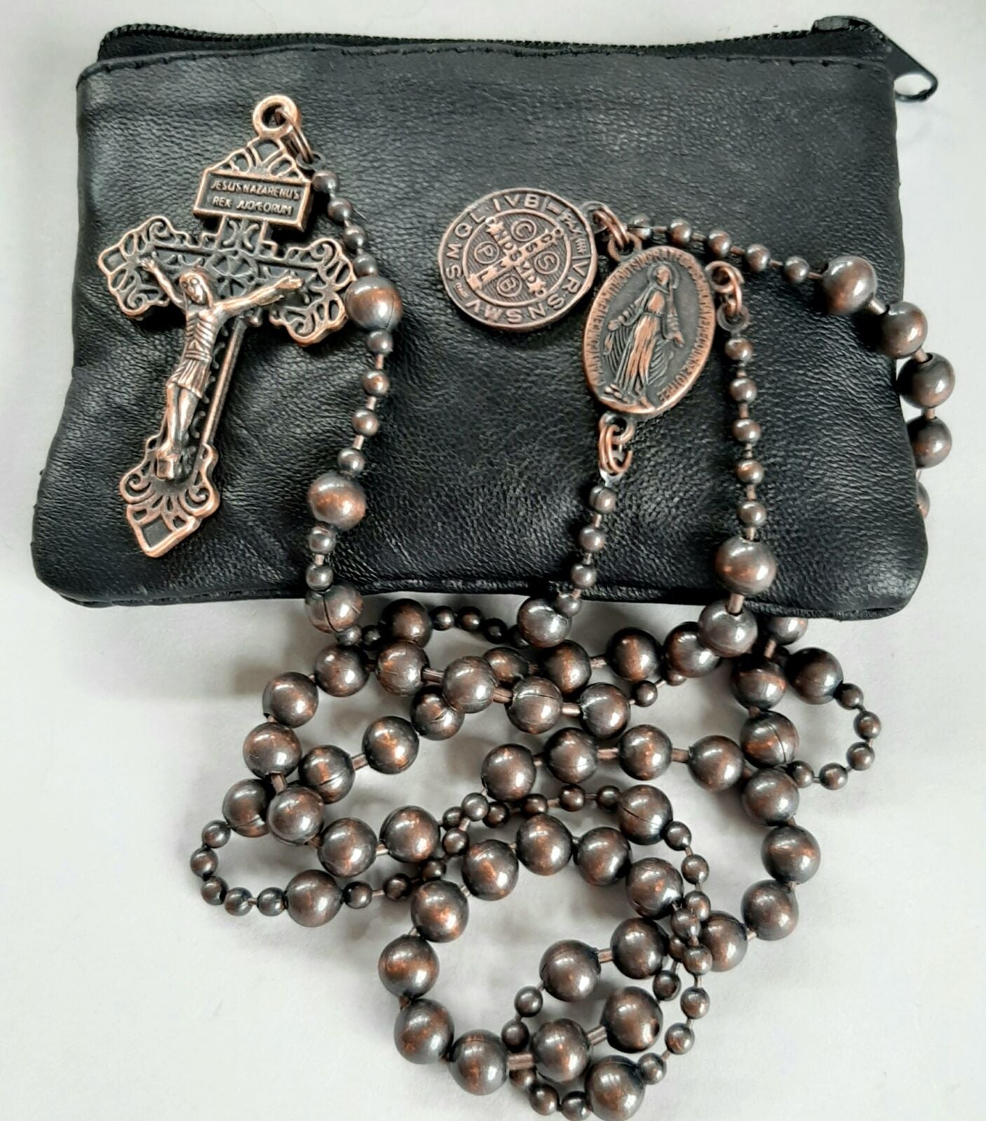 Rosary: Military in leather pouch