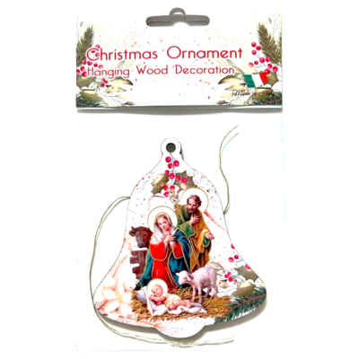 Christmas wooden hanging ornament Bell