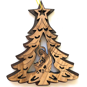 Christmas ornament olive wood Tree