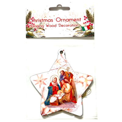 Christmas hanging wood ornament Star