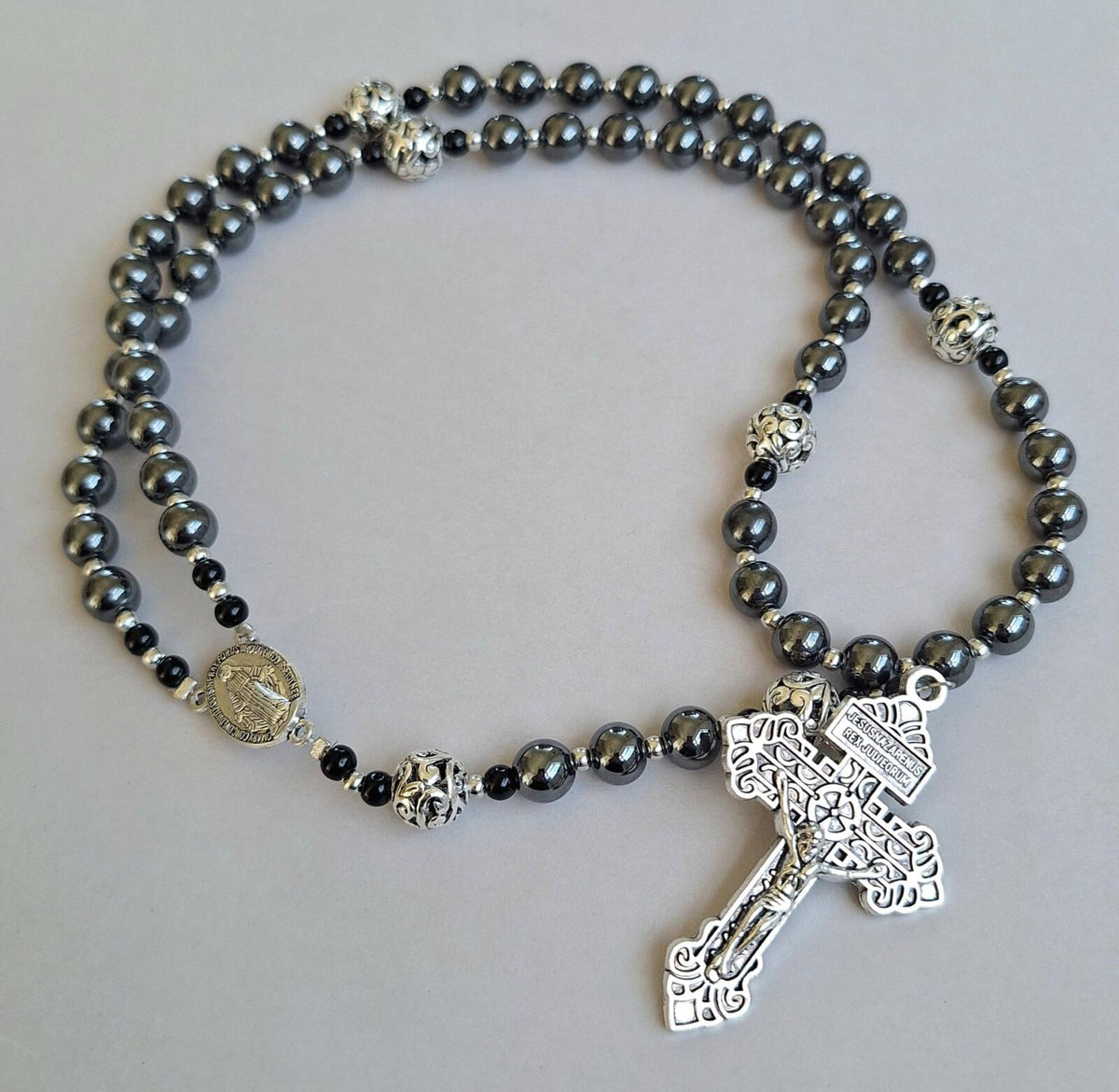 Rosary: Hematite Silver