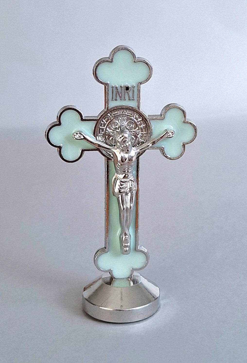 Crucifix: Luminous St Benedict 3.5cm