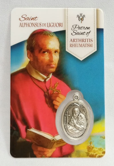 Laminated Holy Card and Medal St Alphonsus