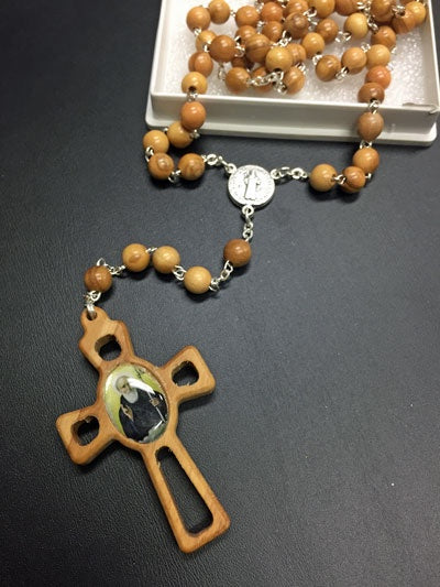 Rosary: St Benedict olive wood