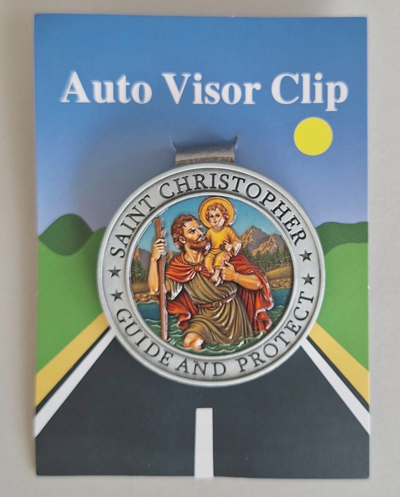 Visor Clip: St Christopher coloured