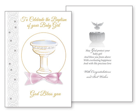Card: On Your Baptism with ribbon