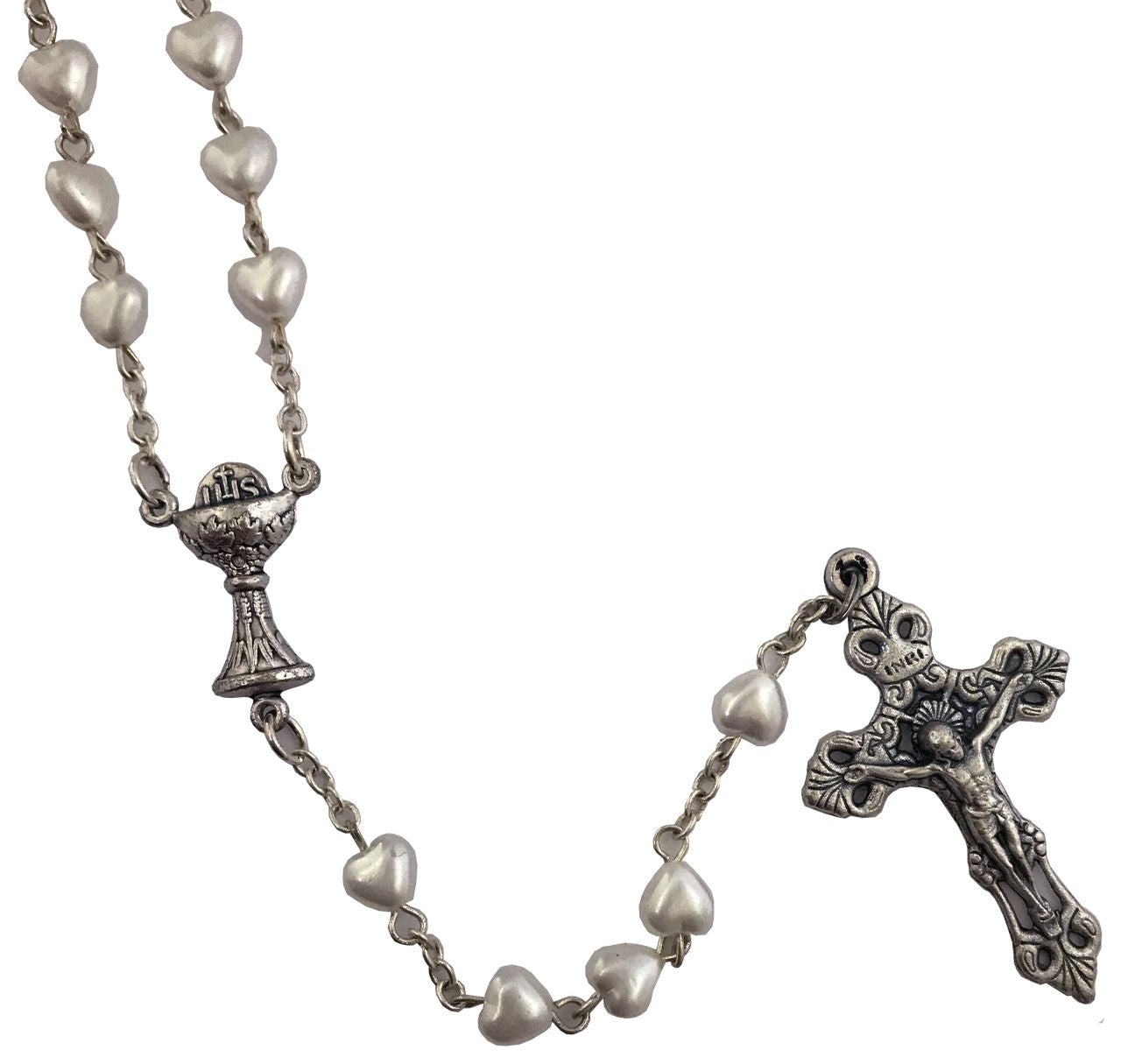 'Pearl' Heart-shaped Communion Rosary Bead