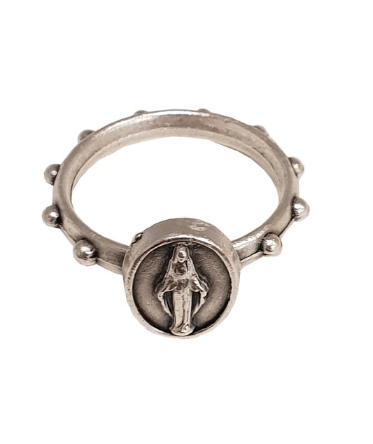 Rosary Ring: Silver 17mm Miraculous
