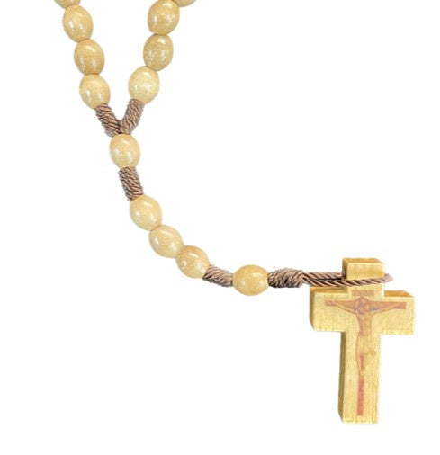 Rosary: Olive Wood with rope cord