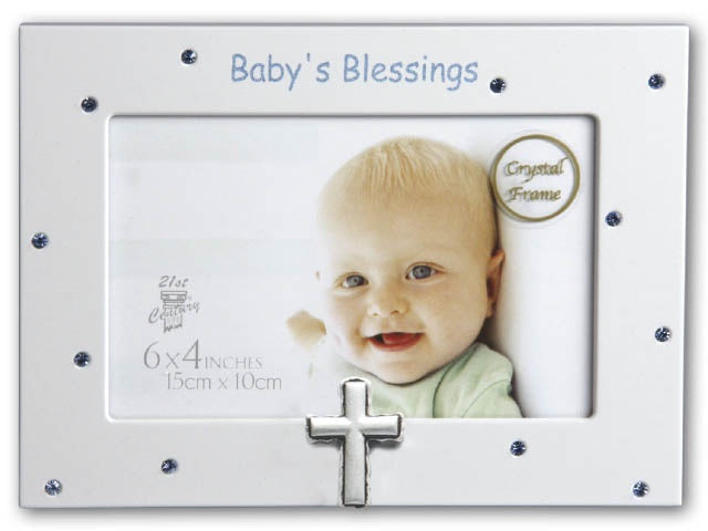 Photo Frame: Baby's Blessings with cross