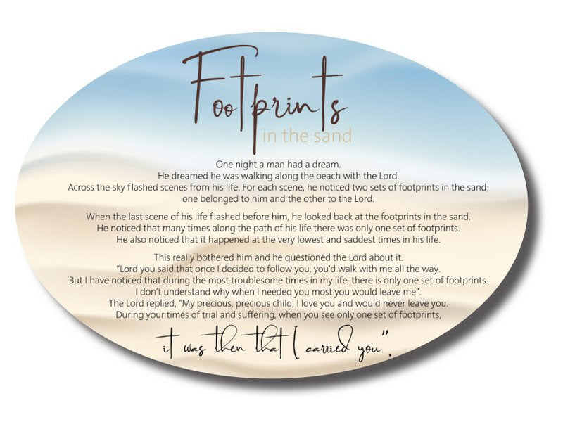 Plaque: Footprints Oval