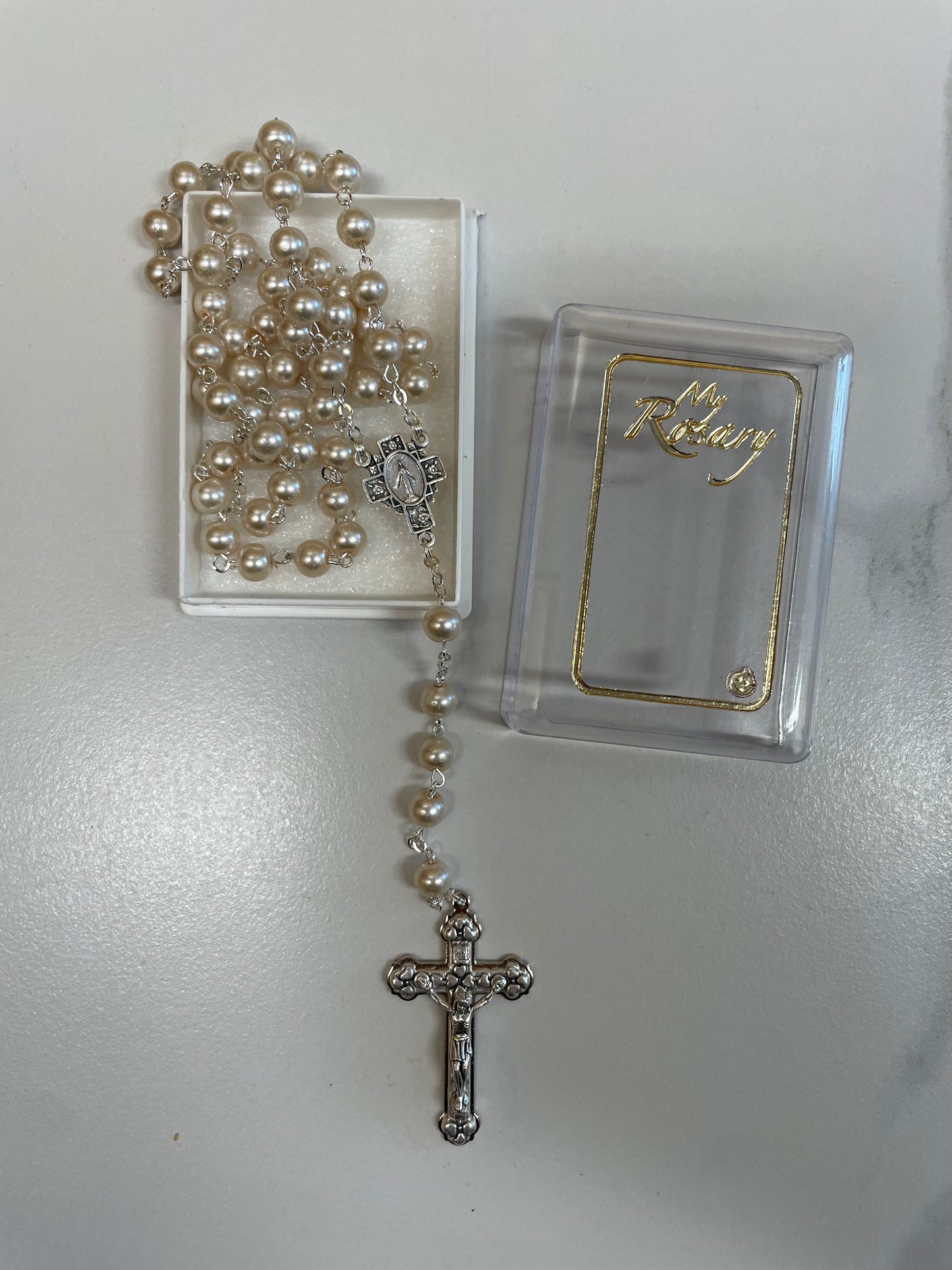 Rosary: Pearl White 7mm