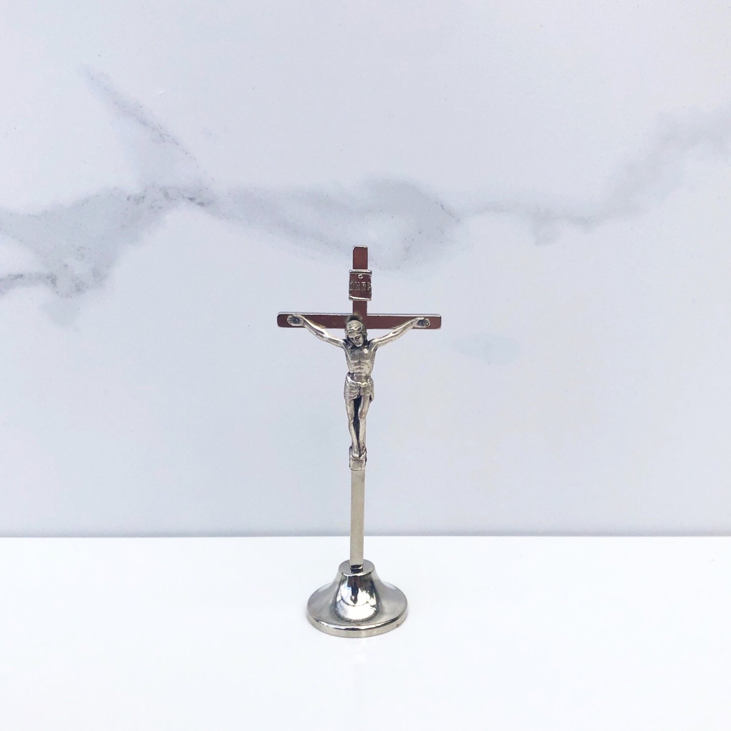 Crucifix: Metal Base 10cm