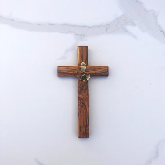 Cross: Communion with Chalice olive wood