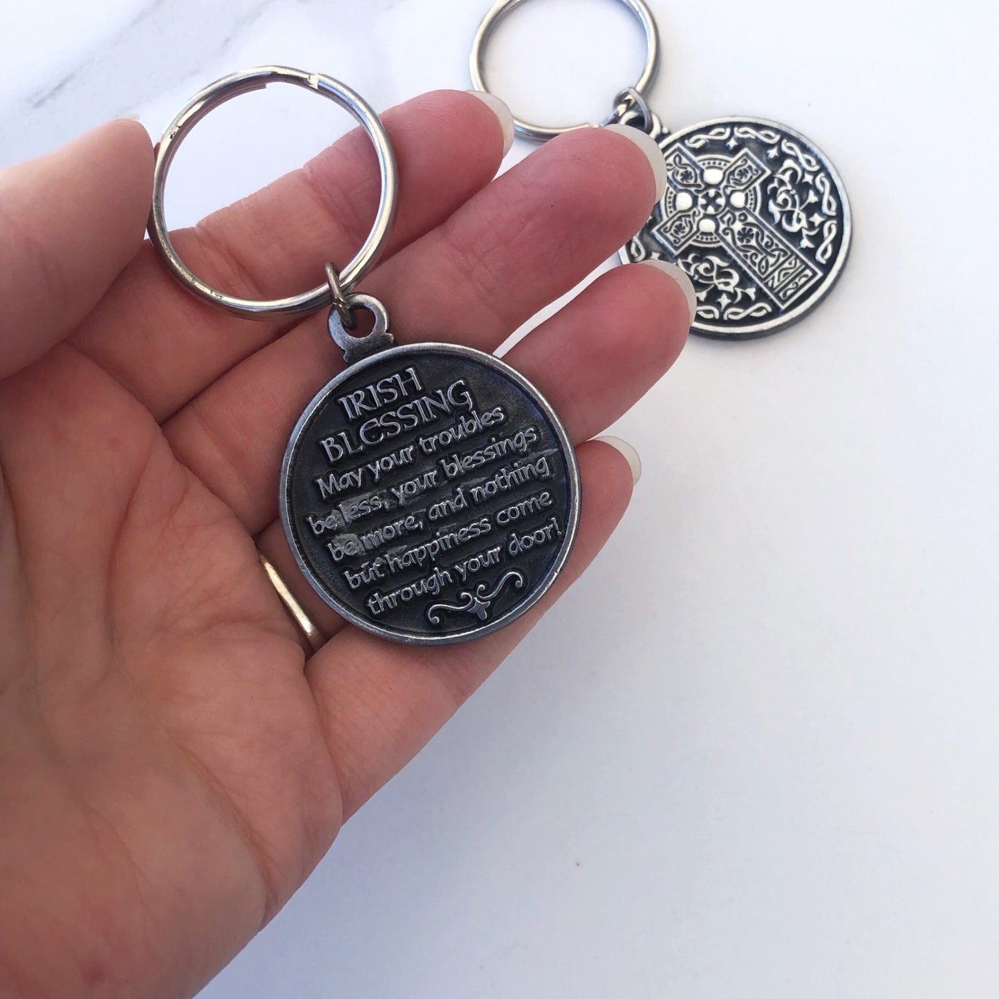 Keyring: Irish Blessing Pewter