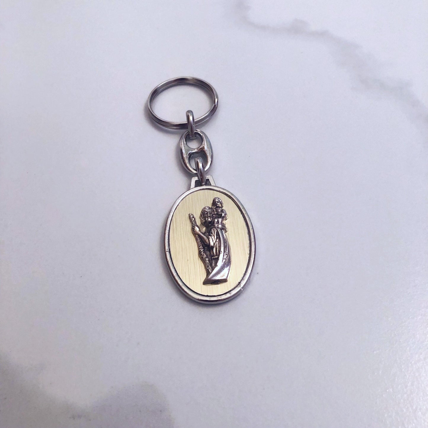 Keyring: St Christopher (Oval)