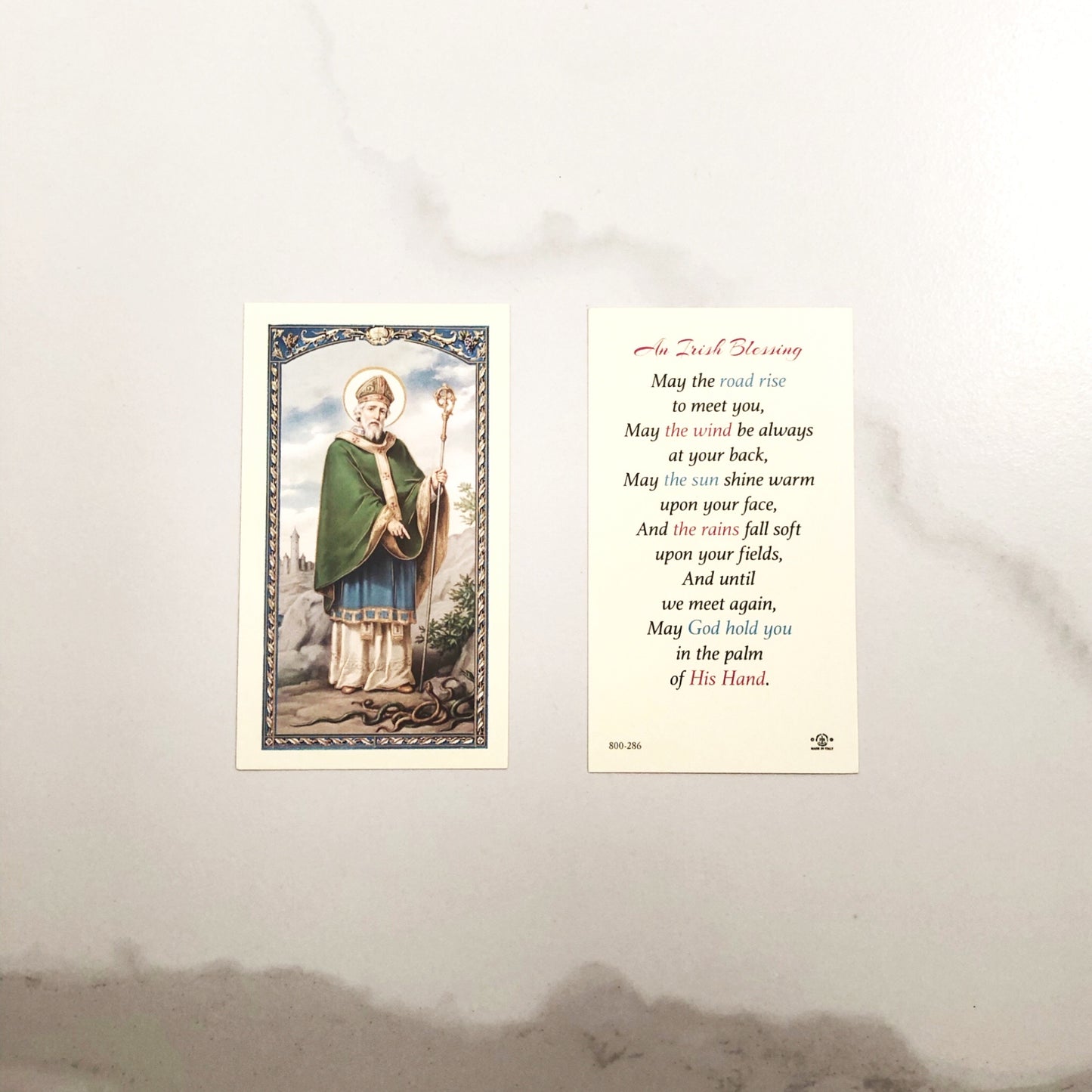 Holy Card: St Patrick - An Irish Blessing laminated