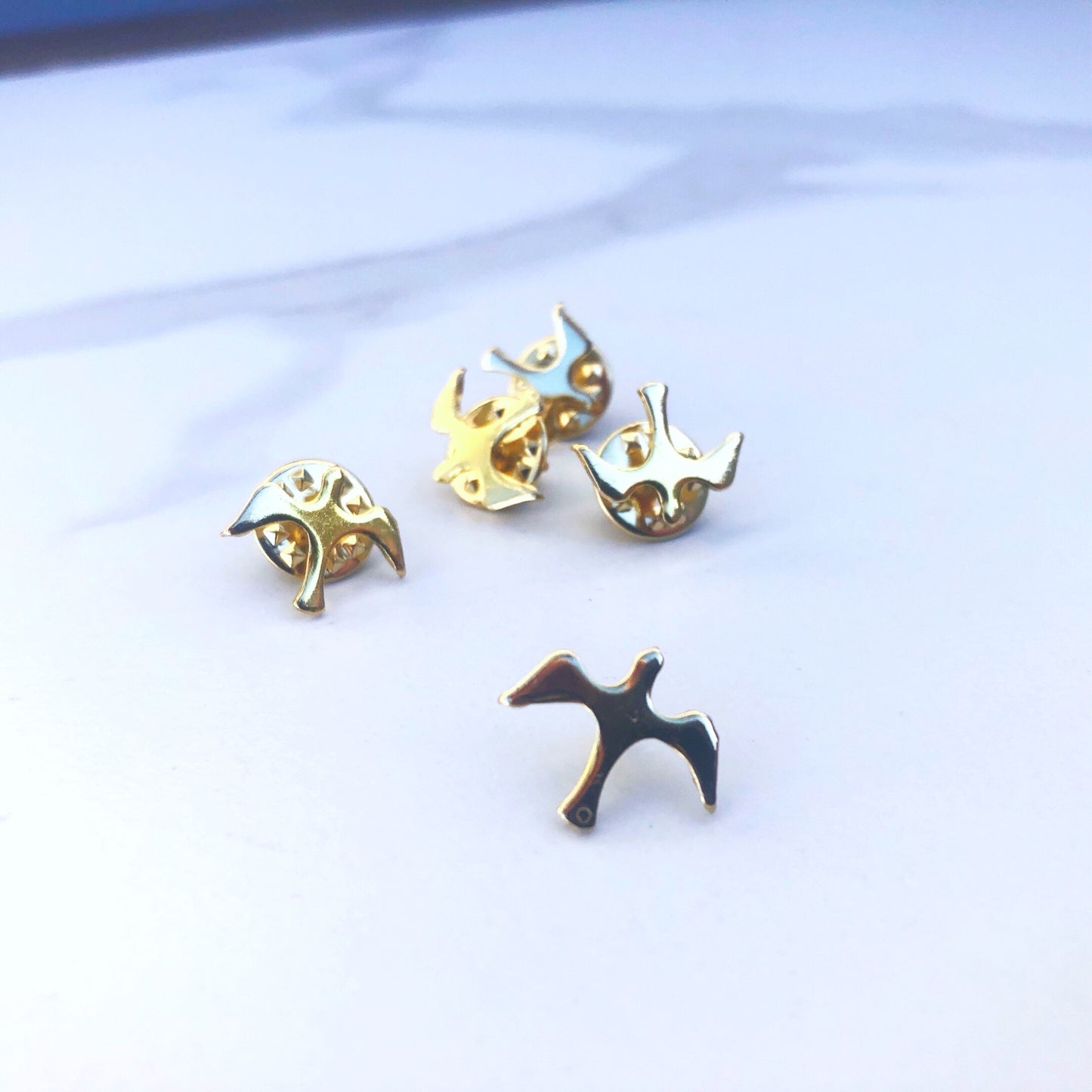 Lapel Pin - Dove Gold