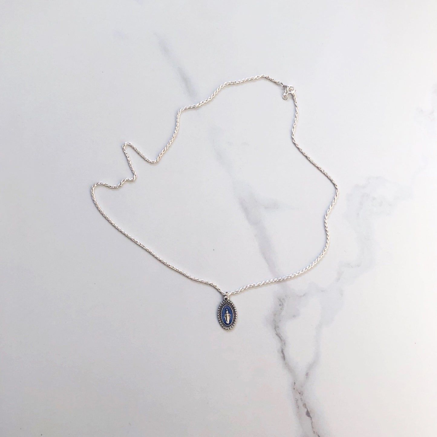 Necklace: Miraculous Medal Blue