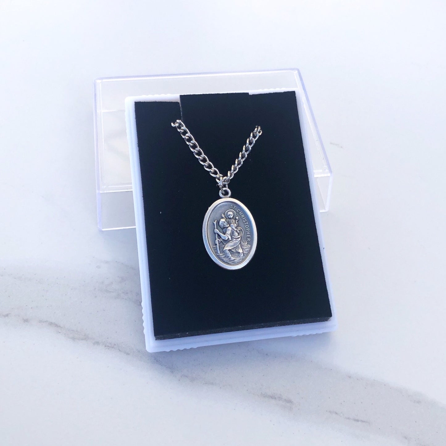 Necklace: St Christopher on 20" chain