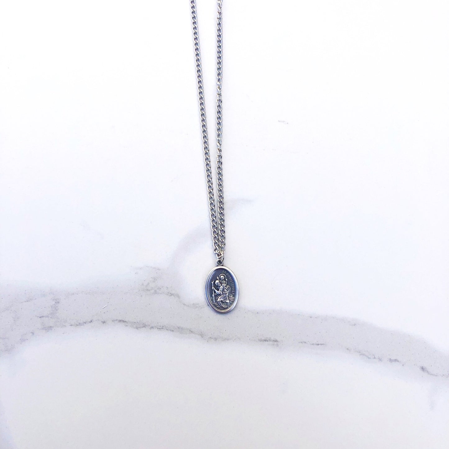 Necklace: St Christopher on 20" chain