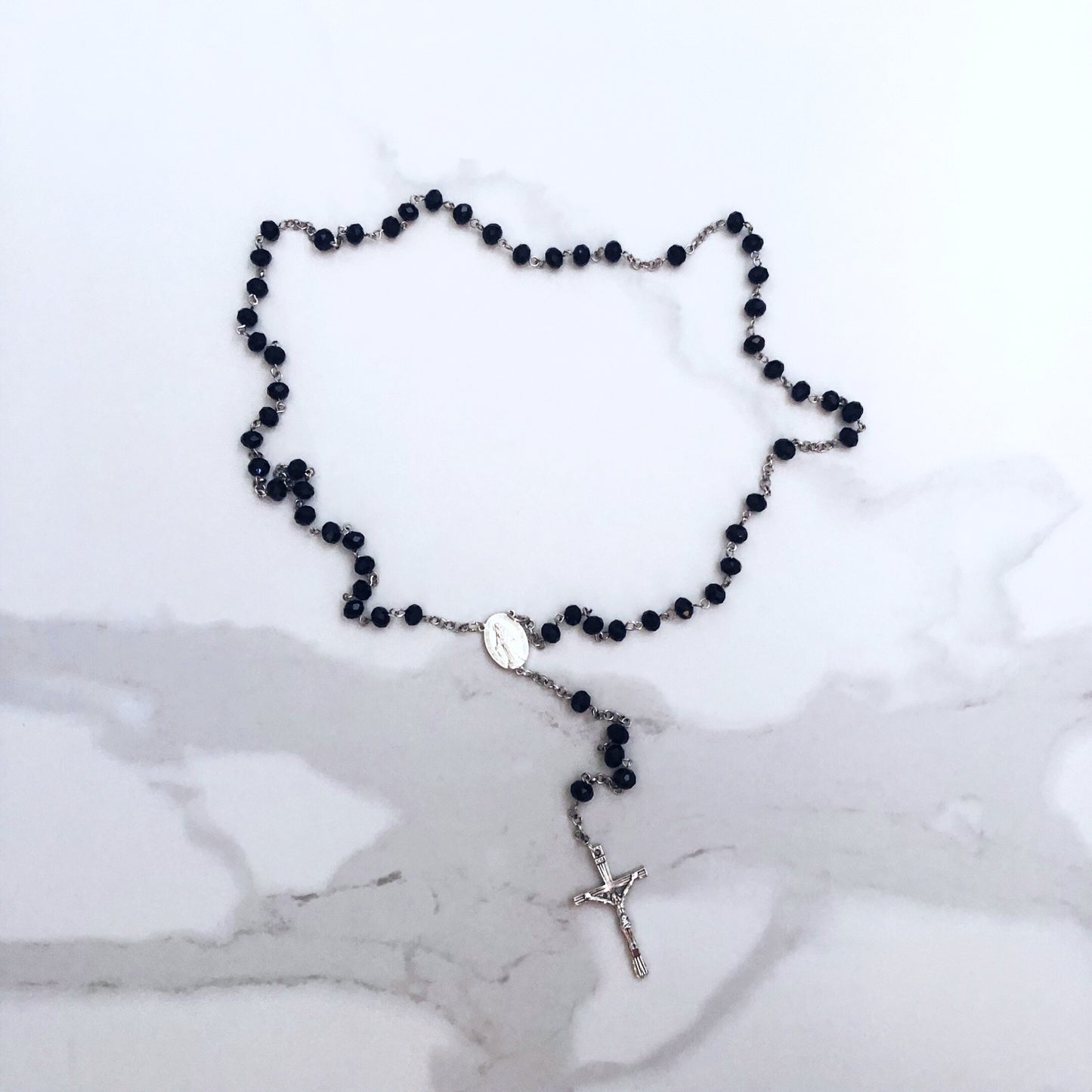 Rosary Beads: Crystal Black