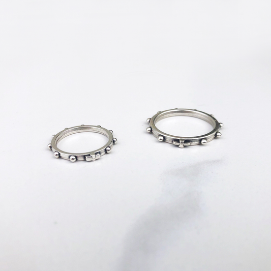 Rosary Ring: Silver (Extra Large)