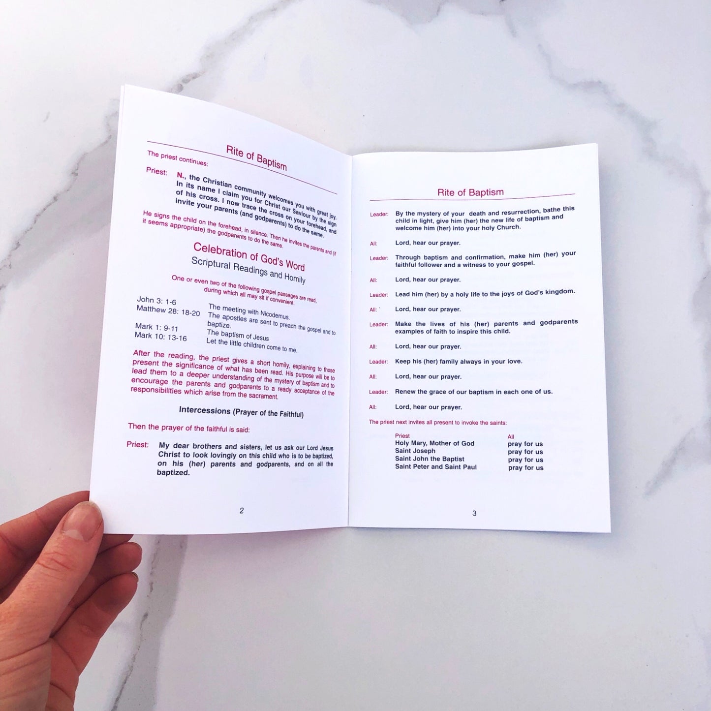 Rite of Baptism Booklet