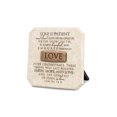 Plaque: Love Corinthians 13:4, 7 & 13