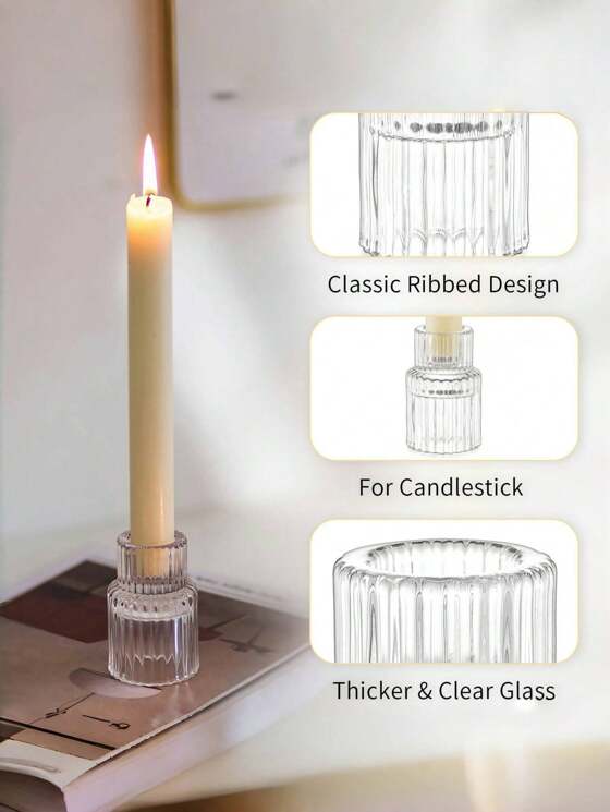Candle holder glass double ended