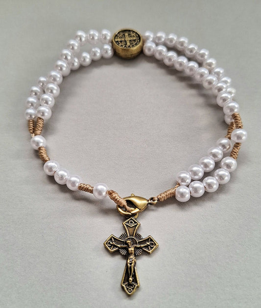 Bracelet: Rosary Faux Pearl 5mm