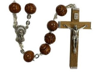 Rosary: Brown wooden 600mm length