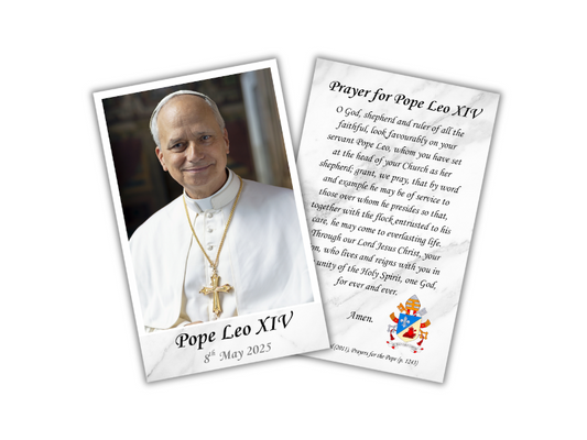 Holy Card: Prayer for Pope Leo (White)