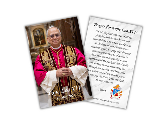 Holy Card: Prayer for Pope Leo (Red)